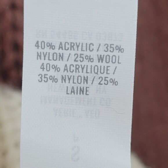 AERIE Brown Chunky Knit Sweater Sz S Fair Isle Nordic Aztec Wool Blend Longline - Picture 10 of 11